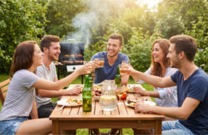 Out of Thirty Invited Friends, Only One Showed Up. My Own Party Taught Me I Have No One in Adulthood Celebration with friends in the garden.