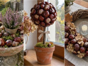 Have You Collected Chestnuts? 20 Autumn Decoration Ideas to Beautify Your Table, Windowsill, and Door Chestnut garland with cinnamon and ribbons on furniture