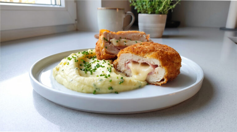 Chicken Cordon Bleu: Juicy Meat with Ham, Emmental and a Crispy Crust