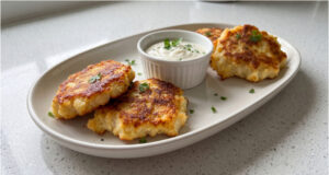 Chicken Patties with Vegetables: Juicy Dinner with Lemon Dressing and Crispy Side Chicken patties with vegetables: juicy dinner with lemon dressing and crispy side