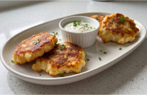 Chicken Patties with Vegetables: Juicy Dinner with Lemon Dressing and Crispy Side Chicken patties with vegetables: juicy dinner with lemon dressing and crispy side