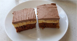 Egg Liqueur Slices with Chocolate: Moist Sponge, Delicate Cream, and Easy Preparation Egg liqueur slices with chocolate, moist sponge, delicate cream, and easy preparation