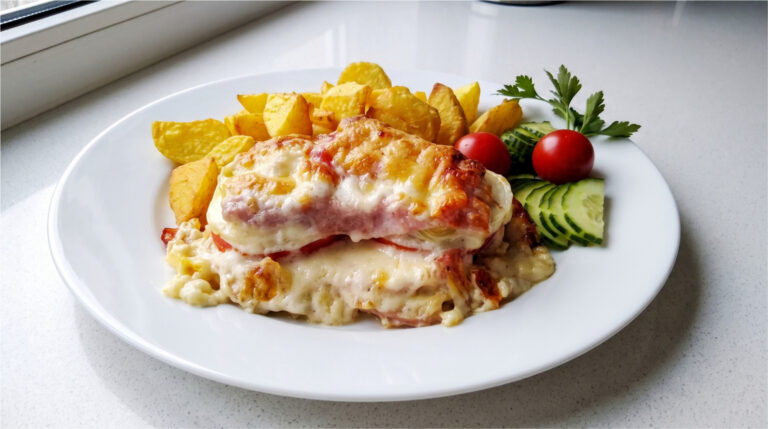 Farmer’s Layered Pork Chops: Juicy Meat with Bacon, Vegetables, and Golden Cheese