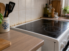 Grease Accumulates Behind the Stove: How to Clean the Spot You Normally Can’t See Grease and crumbs accumulating behind the stove