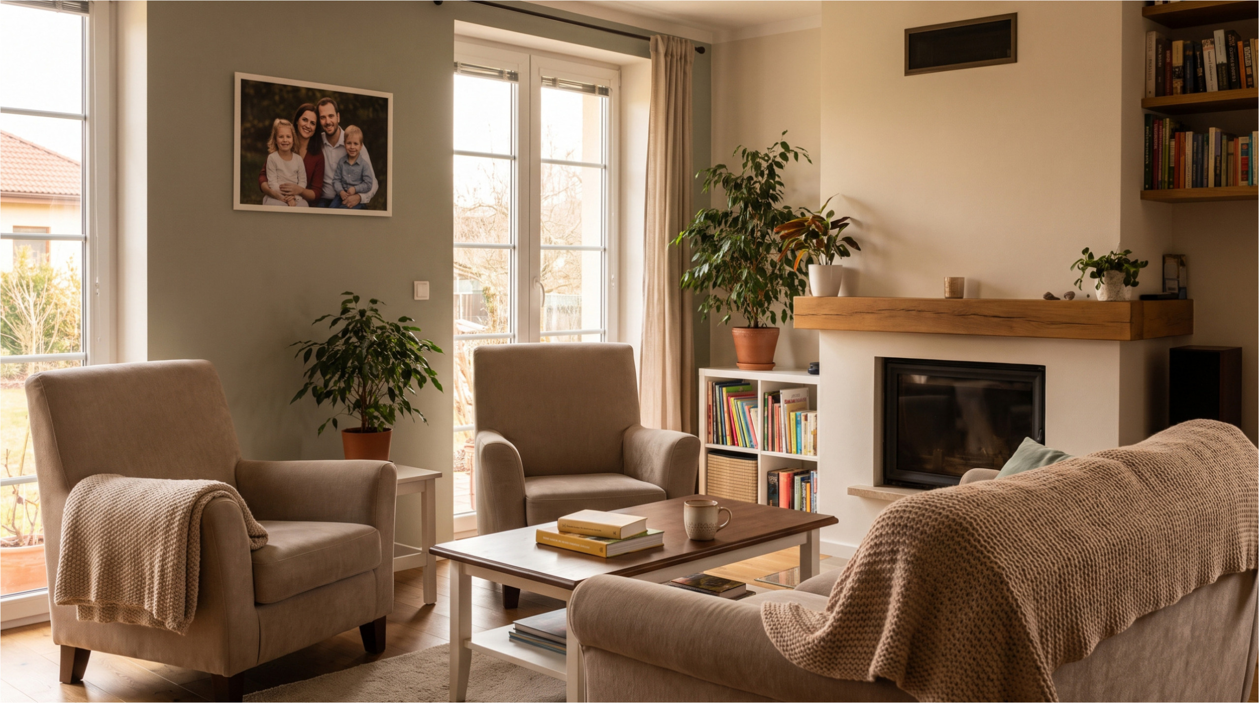 Home comfort, but with a touch of emptiness.