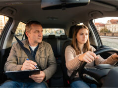 I Failed My Driving Test for the Sixth Time. My Family Is Afraid to Ask How It Went Instructor watching the student drive.