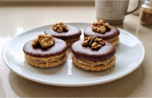 Ischler Cookies with Walnut Cream: Delicate Pastries with Jam and Chocolate Ischler cookies with walnut cream, delicate pastries with jam and chocolate