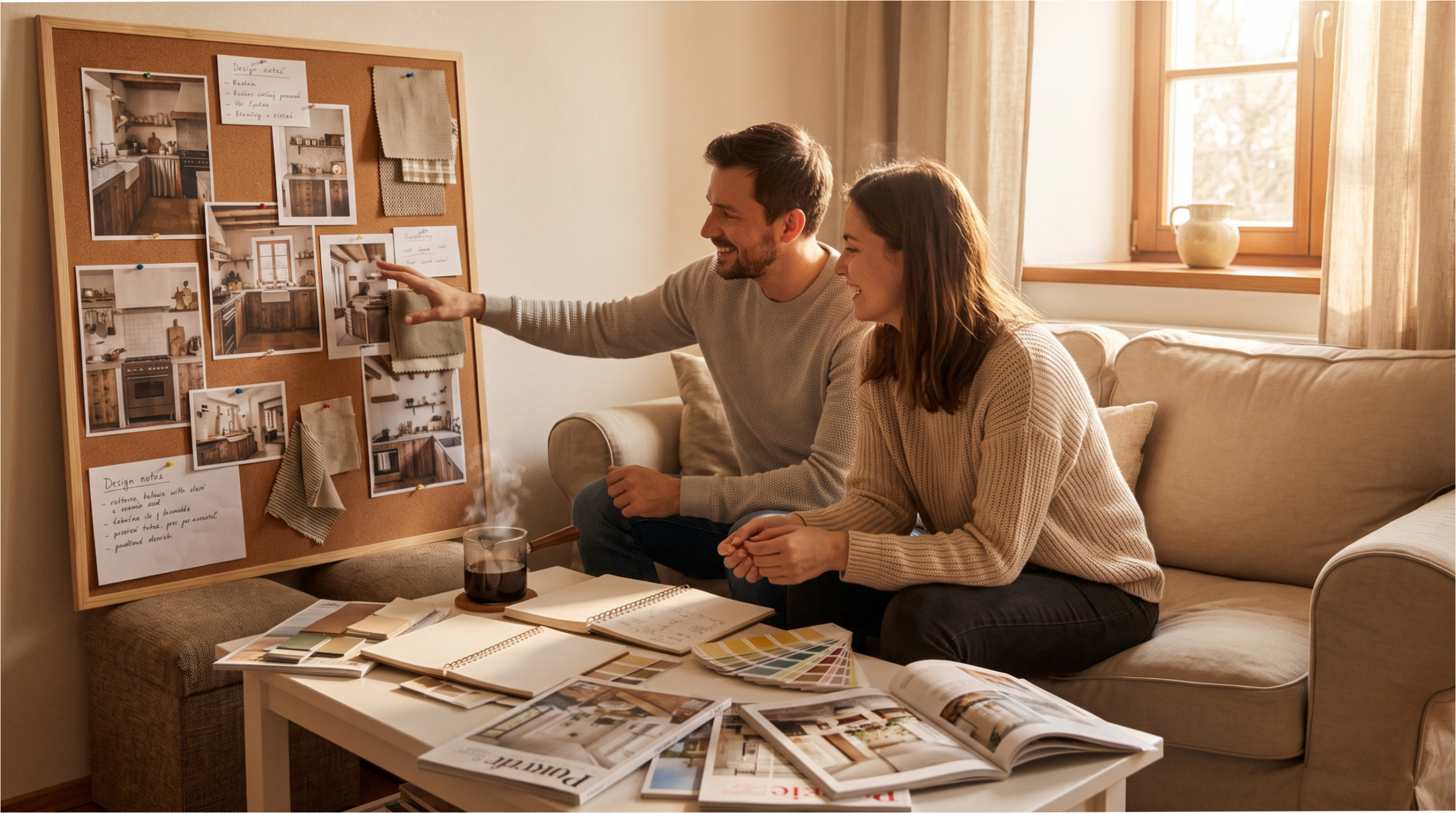 Lenka and Tomáš planning their dream house.