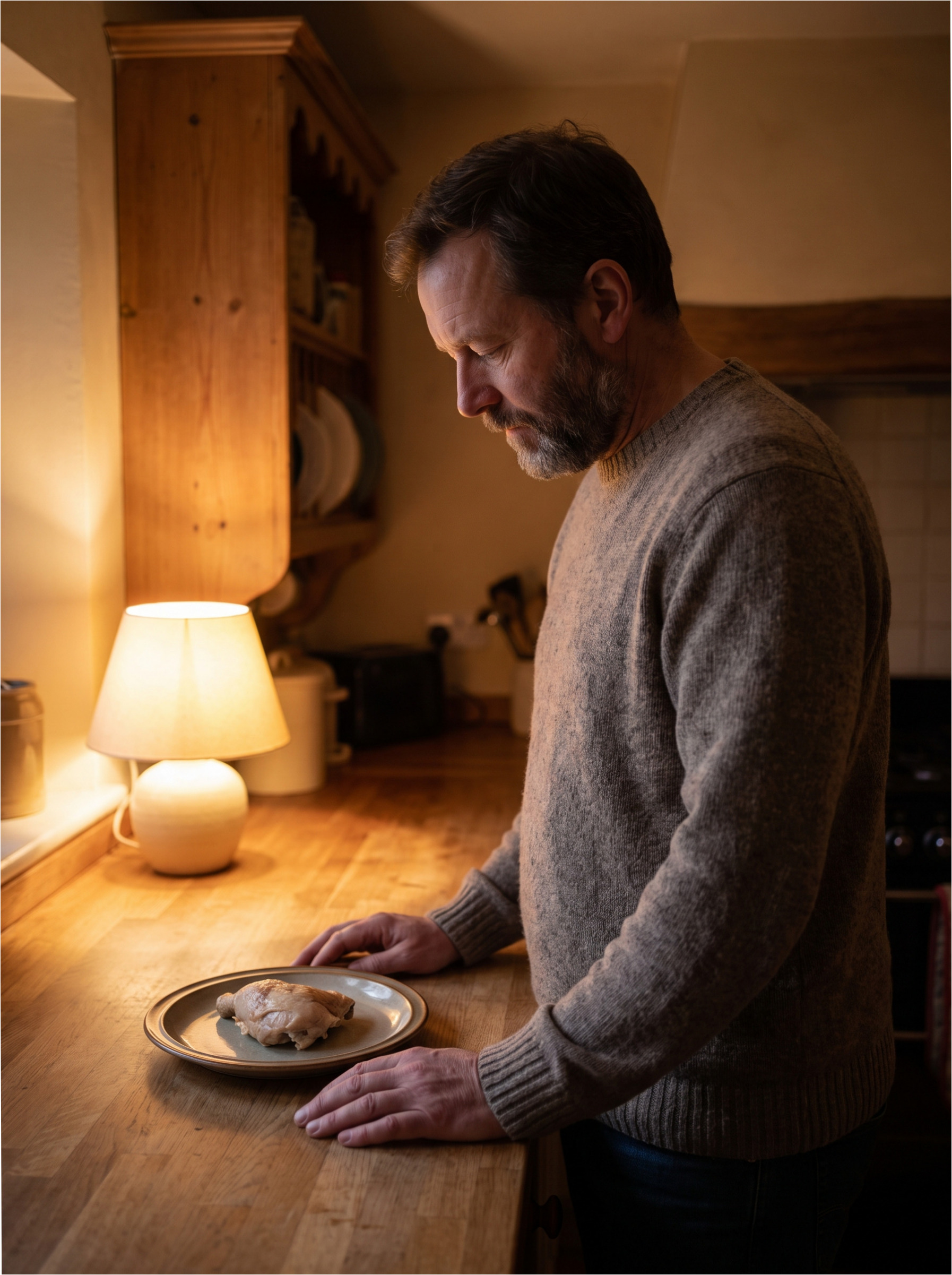 Loneliness in an empty kitchen.