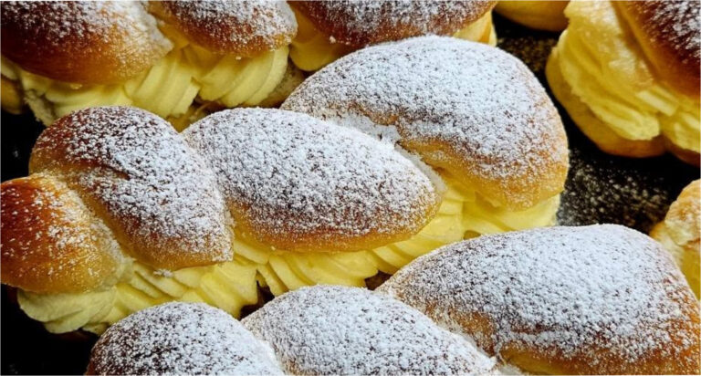 Luxurious Pudding Twists: Fluffy Yeast Pastries with Delicate Vanilla Cream