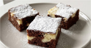 Moist Cup Cake with Quark: Fluffy Cocoa Batter and Delicate Creamy Filling Moist mug cake with quark