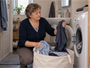 My Adult Son Brought Laundry Every Week. When I Asked Him to Wash It Himself, He Stopped Visiting A mother folding laundry at home, looking thoughtful