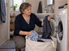 My Adult Son Brought Laundry Every Week. When I Asked Him to Wash It Himself, He Stopped Visiting A mother folding laundry at home, looking thoughtful