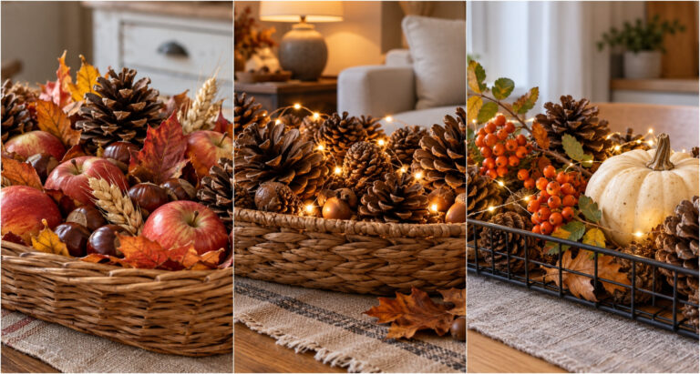 Pinecones and a Few Lights Will Transform an Ordinary Table: 20 Ideas for Autumn Decorations