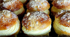 Prague Kolaches: Fluffy Yeast Buns with Vanilla Cream and Crunchy Streusel Prague kolaches with vanilla cream and streusel