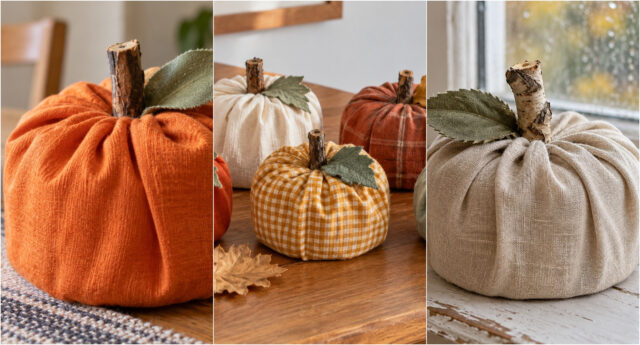 solid-orange-pumpkin-toilet-paper-fabric Solid orange pumpkin made from toilet paper and fabric
