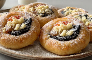 Traditional Yeast-Raised Gingerbread Kolaches: Soft Pastries with Three Rich Fillings Traditional yeast-raised gingerbread kolaches with irresistible poppy seed and walnut filling
