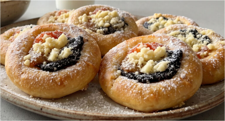 Traditional Yeast-Raised Gingerbread Kolaches: Soft Pastries with Three Rich Fillings