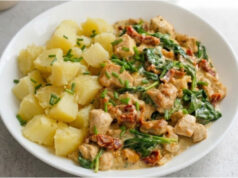 Tuscan Chicken with Spinach: Juicy Meat in a Creamy One-Pan Sauce Tuscan chicken with spinach in creamy sauce in one pan