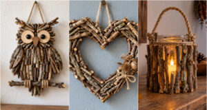 Don’t Want to Spend on Expensive Decorations This Year? Make Them Easily from Twigs Rustic twig and branch decorations for home