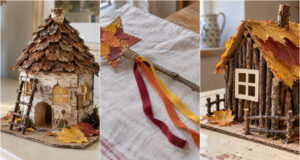 All You Need Are Leaves, Chestnuts and a Few Sticks: 20 Magical Autumn Craft Ideas for Kids Twig cottage with a leaf roof and stick fence