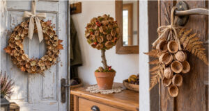 Don’t Throw Away Walnut Shells: 10 Beautiful Autumn Decorations You Can Make Almost for Free Walnut shell autumn decorations on a wooden table