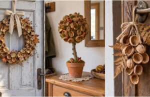 Don’t Throw Away Walnut Shells: 10 Beautiful Autumn Decorations You Can Make Almost for Free Walnut shell autumn decorations on a wooden table