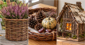 Ordinary Twigs Transform Your Home: 20 Ideas for Beautiful Wicker Decorations Wicker wreath with pinecones and dried flowers on a door