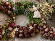 You Don’t Have to Buy an All Souls’ Day Wreath: 20 Beautiful Ideas Using Chestnuts and Natural Materials Wreath with stars and an angel made from chestnuts and natural materials